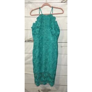 Bisou Bisou Teal Lace Midi Dress